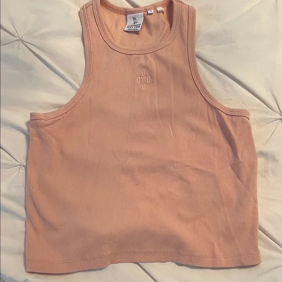 OVO Peach Ribbed Cropped Tank - Picture 1 of 3
